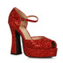 557-SPARKLE, 5.5 Inches Red Glitters Open Toe Sandal By Ellie Shoes