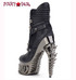 NAGA, Ankle Boots with Skull Back View