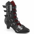 FLORA-1035, 2 Inch Mid-Calf Boots with Bat Buckles By Demonia