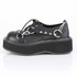 Demonia EMILY-32, 2 Inch Platform Oxford with Metal Chain and Cone Spike