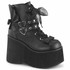 KERA-55, 4.5 Inch Platform Ankle Boots with Hearts Eyeletted By Demonia
