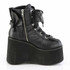 KERA-55, 4.5 Inch Platform Ankle Boots with Hearts Eyeletted Zipper Side View