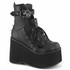KERA-150, 4.5 Inch Platform Ankle Boots with Skull Buckles Strap By Demonia
