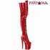 FLAMINGO-3020GP, Red Lace-Up Front Thigh High Boot