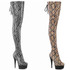 DELIGHT-3008SP-BT, Snake Print Thigh High Boots By Pleaser