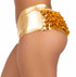 LA3001, Gold Ruffle Back Shorts Side View