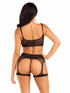 LA81664, Fishnet Bra & Garter Set Back View