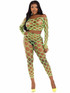 LA89325, Neon Green Multi Net Crop Top & Tights Full View