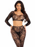 LA89331, Seamless Lace Crop Top & Tights By Leg Avenue