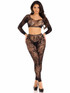 Leg Avenue LA89331, Seamless Lace Crop Top & Tights Full View