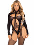 LA89321, Cut Out Black Teddy and Fishnet Bodystocking Set By Leg  Avenue