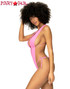 MA67091, Pink Halter Monokini Side View