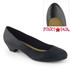 GWEN-01, 1.25 Inch Black Faux Leather Block Classic Pump
