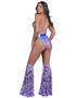 PR-6423, Sequin Halter Bikini Top View With Bottom Short PR-6424 Bell Bottom Belt PR-6425 Back View