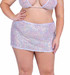 PR-6434X, Plus Size White Sequin Fishnet Skirt By Roma