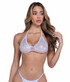 PR-6435, White Sequin Fishnet Bikini Top By Roma