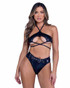 Roma PR-6439, Black Shimmer Top with Underboob Cutout View with Short PR-6544