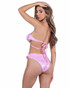 PR-6447, Baby Pink Metallic Ruffle Top with Underboob Cutout Back View