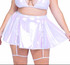 PR-6455X, Plus Size White Metallic Skirt with Attached Rhinestone Garters