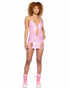 Roma PR-6543, Baby Pink Iridescent Cutout Dress with Attached Leg Wraps