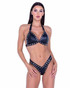 PR-6488, Faux Leather Studded Bikini Set By Roma