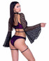 PR-6495, Shimmer Lined Fishnet Crop Top Back View