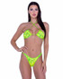 Roma PR-6413, Neon Yellow Sequin Bikini Top