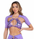 Roma PR-6421, Lavender Sequin Top with Mesh Sleeves