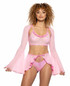 J. Valentine JR-120, Pink Mesh and Ruffle Tank Top View With JR118 JR119