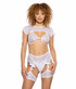 JR-124, White Diamond Sequin & Mesh Triangle Top View With JR123 JR125 JR126