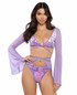 Roma JR-134, Lavender Sequin Velvet & Mesh Wrap Bottom view with Top JR-133