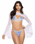 Roma JR-155, Baby Blue Sequin Velvet Wrap Bikini Set