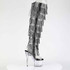 ADORE-3019C-RSF, Zipper  Side View 7" Fringe Rhinestones Over the Knee Boots
