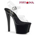 Pleaser Sky-308 7 Inch Clear/Black Dancer Heel