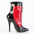 DOMINA-1033, 6" Heel Black/Red  Ankle Boot with Chains Inner Side View