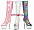 Ellie 709-BRANDY, 7 Inch Heel Open Toe Knee High Boots