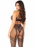 Leg Avenue LA89336, Black Heart and Dotted Net Bodystocking Side View