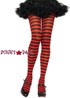 Plus size Nylon Black/Red Striped Pantyhose by Leg Avenue 7100Q