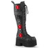 BLAZE-202, 3.5 Inch Chunky Heel Knee High Boots with Lite-up Side By Demonia