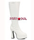 Ellie Shoes | E-Chacha 5" Knee High GoGo Boot White Faux Leather
