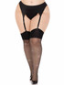 LA1962X, Plus Size Rhinestones Spandex Sheer Stocking