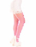 LA9733, Pink Net Tights with Keyhole and Mini Bows Side View