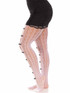 LA9733, White Net Tights with Keyhole and Mini Bows Side View