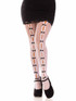 LA9733, White Net Tights with Keyhole and Mini Bows