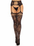 Leg Avenue LA1609, French Rose Lace with Attached Garterbelt