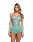 R-LI801, Mint Floral Lace Chemise By Roma R-LI801, Mint Floral Lace Chemise By Roma