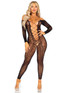 Leg Avenue LA89357, Python Net Black Crotchless Footless Bodystocking