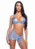 R-6646, Blue Fishnet Tie Sarong With With Set R-6648
