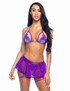 R-6668, Purple Mesh Mini Skirt with Rhinestones View With Body Suit R-6683