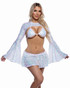 R-6711, White Sequin Shrug View With Top R-6712 and Skirt R-6713